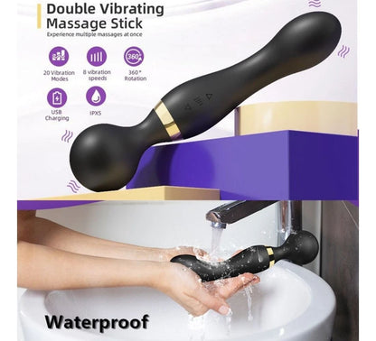 Massaggiatore Portatile Senza Fili Impermeabile USB 20 Modi Vibrazione 8 Speed