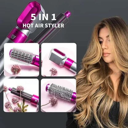 Piastra Lisciante Capelli Phon Asciugacapelli Arriccia Stira Hair 5 Accessori