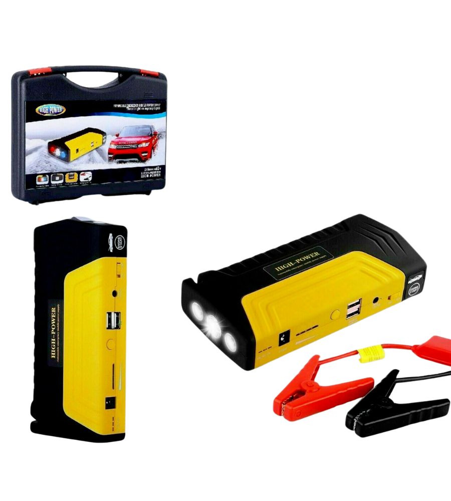 Avviatore Batteria Auto Jump starter Caricabatterie Portatile Emergenza Torcia