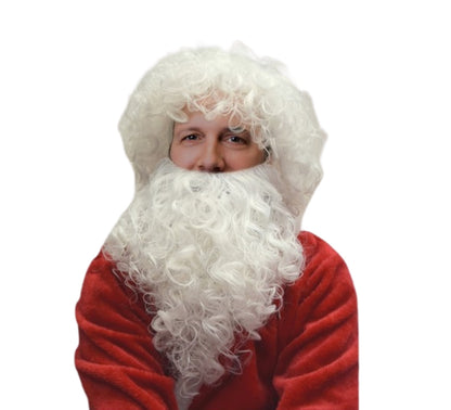 Parrucca e Barba Bianca Babbo Natale per Vestito Santa Claus Taglia Unica Fair