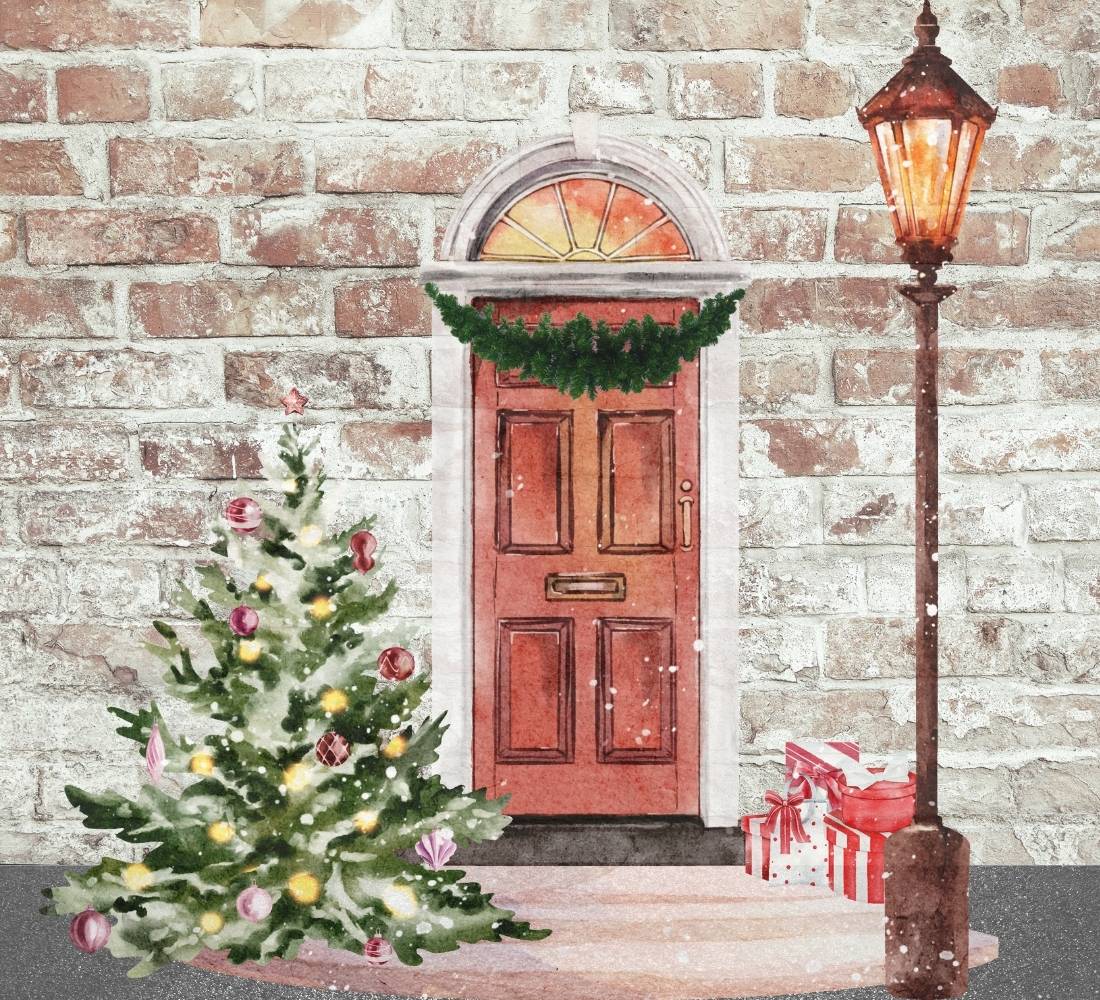 Ghirlanda Natalizia Cornicione 120cm 112 Punte Festone Decorazioni Natale JD240