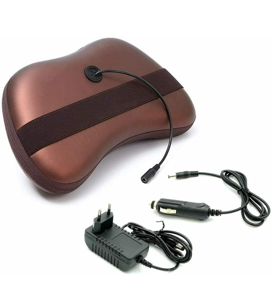 Cuscino massaggiatore Shiatsu Calore Cervicale Schiena Glutei Gambe Casa Auto