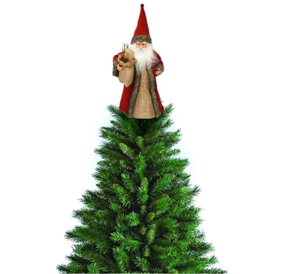 Puntale per Albero Babbo Natale 30 cm Tessuto Yuta Decorazioni Natalizie Fair