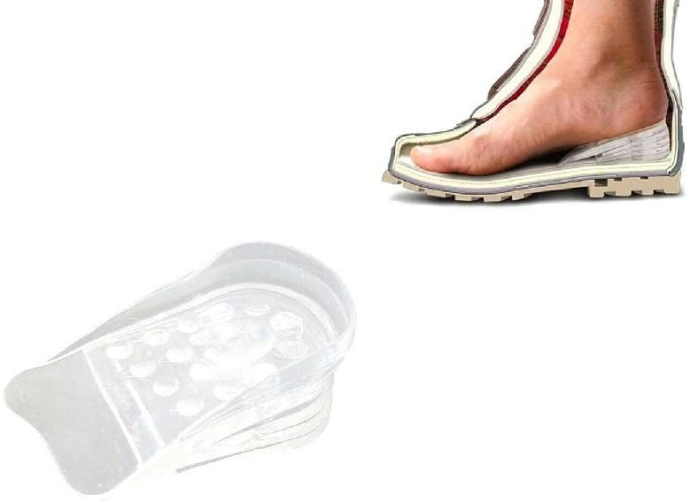 Coppia di Alzatacco Plantare In Gel per Scarpe in Silicone 5 cm Regolabili