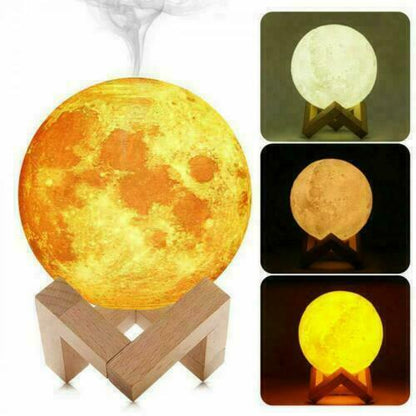 Diffusore Aromi Lampada Luna 3D LED RGB Moon Light Umidificatore Depuratore Aria