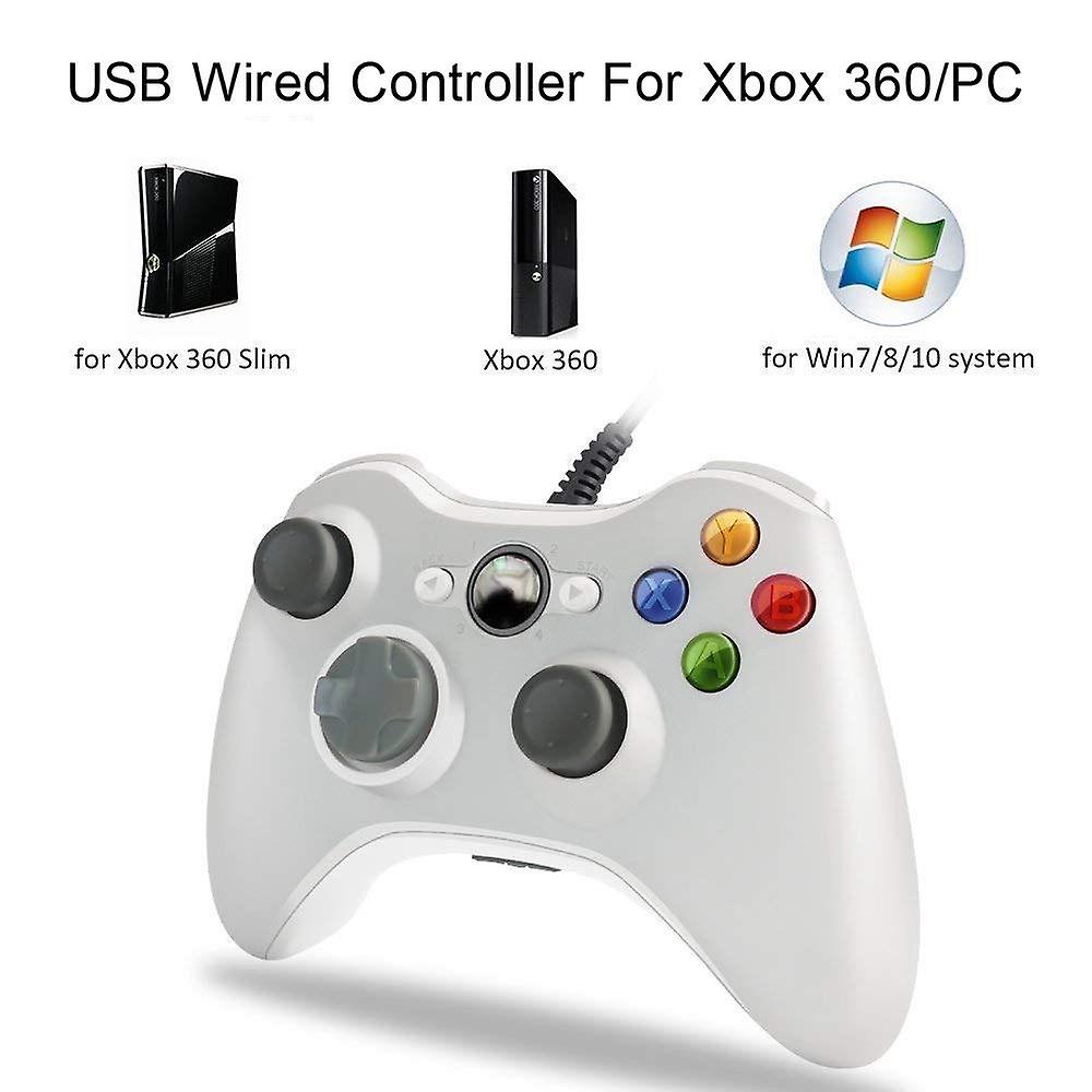 Controller Joypad Compatibile X BOX 360 PC Cablato USB Wired PC Gamepad Bianco