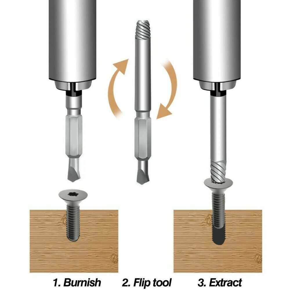 Kit Estrattore in Acciaio per Viti e Bulloni Danneggiati Universale Adatto a Trapano Fair