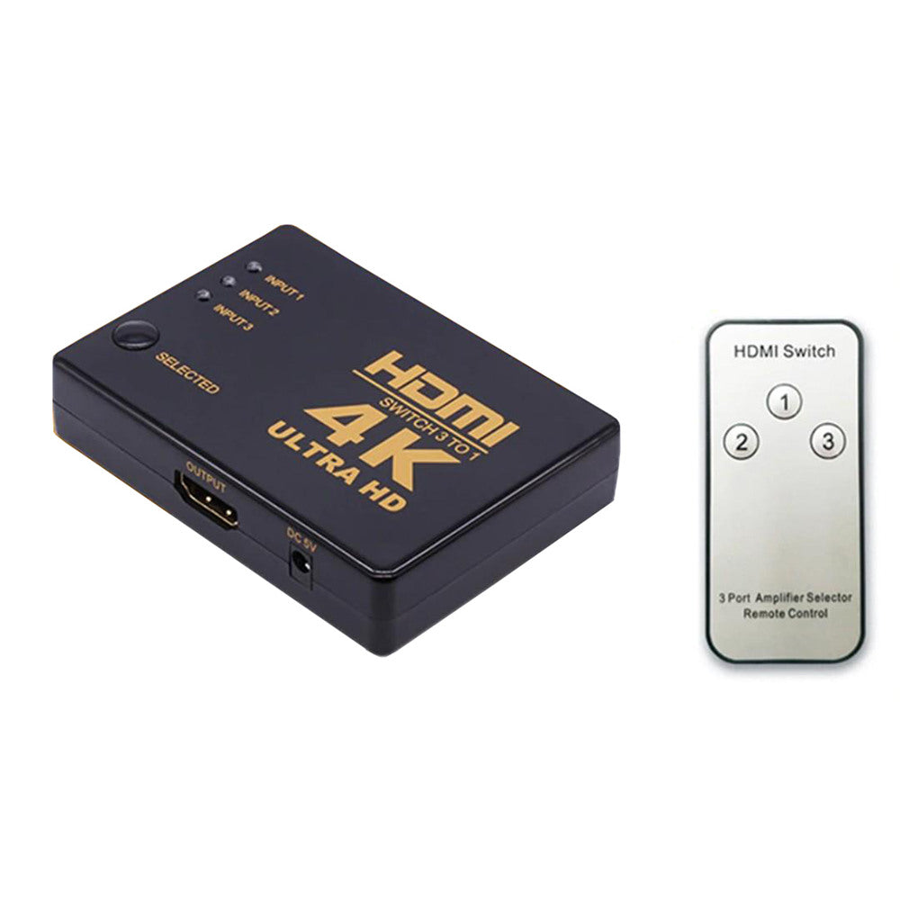 Splitter HDMI 4K Switch Ultra HD 3 Porte per TV Decoder PS4 Xbox con Telecomando