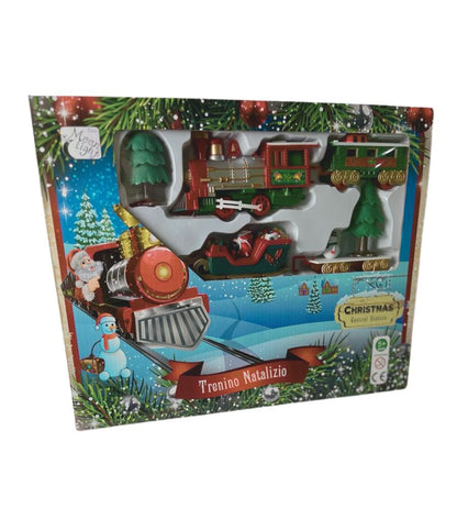 Trenino Natalizio Sotto Albero Locomotiva Luci Suoni Slitta Babbo Natale 102x46