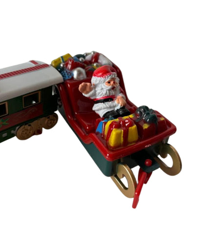 Trenino Natalizio Sotto Albero Locomotiva Luci Suoni Slitta Babbo Natale 102x46