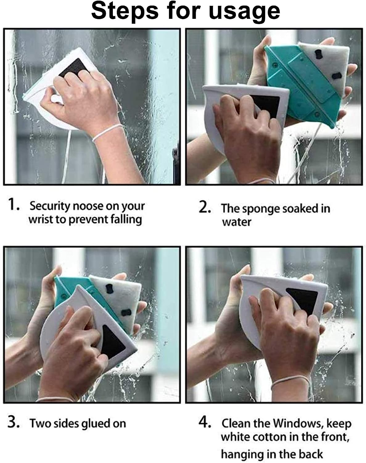 Lavavetri magnetico automatico scarico acqua spazzola di pulizia del vetro  per finestra tergicristallo doppio lato strumento di pulizia della casa