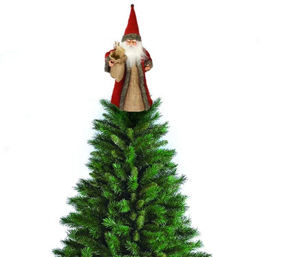 Puntale per Albero Babbo Natale 30 cm Abito in Yuta Decorazioni Natalizie