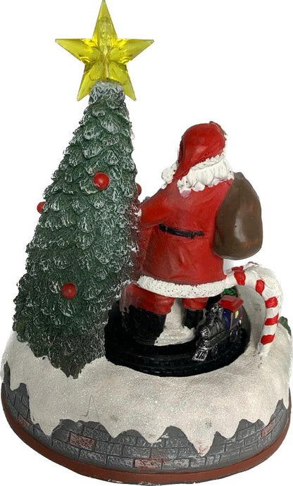 Carillon Babbo Natale e Trenino con Movimento Melodie Natale 24x19x18 cm 41807