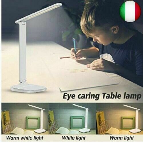 Lampada Touch Ricaricabile Pieghevole 180° Luce Con 36 Led Da Scrivania e Tavolo