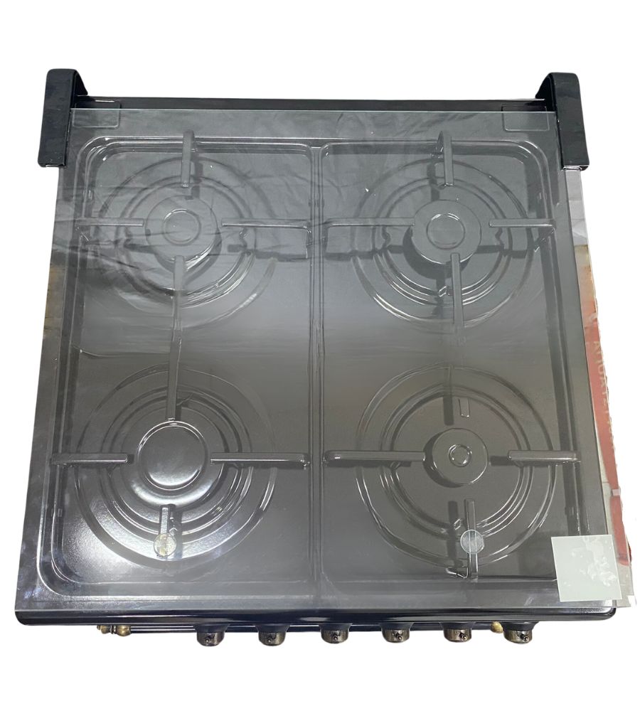 Cucina a Gas Forno Gas e Elettrico 4 Fuochi 60 X 60 cm Copertura in Vetro LF66GG