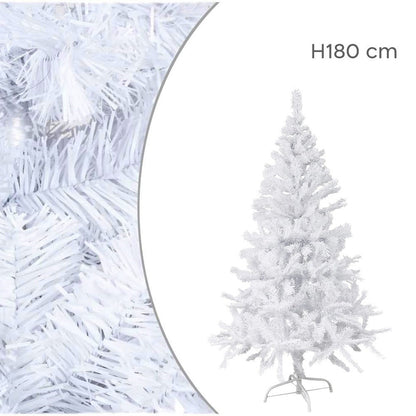 Albero di Natale Artificiale Bianco Natale 550 Punte 180 cm Pino Natalizio