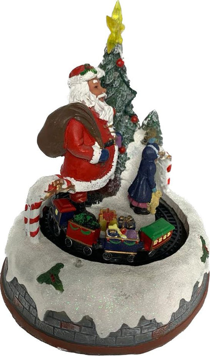 Carillon Babbo Natale e Trenino con Movimento Melodie Natale 24x19x18 cm 41807