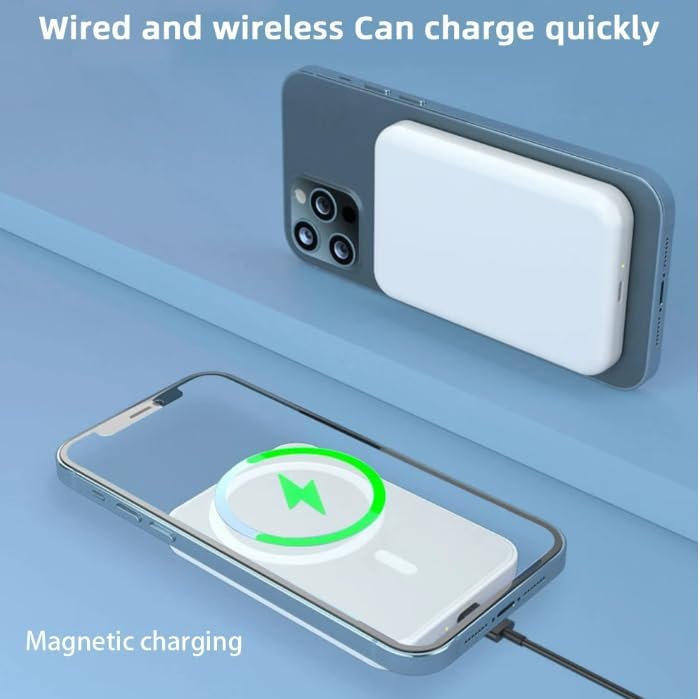 Powerbank Magnetico 5000 mAh Caricatore WiFi Magsafe Ricarica Rapida Smartphone