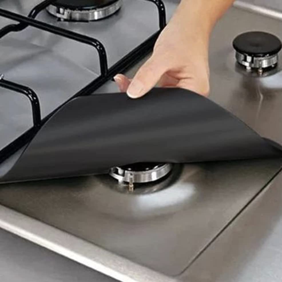 Tappeto Proteggi Fornello a Gas e Piano Cottura Salva Cucina Riutilizzabile 4 pz