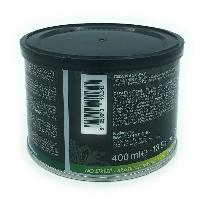 Cera Brasiliana Ceretta Indolore Carboni Vegetali Black Wax 400 ml