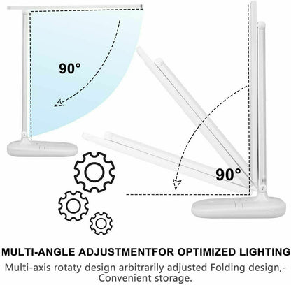 Lampada Touch Ricaricabile Pieghevole 180° Luce Con 36 Led Da Scrivania e Tavolo