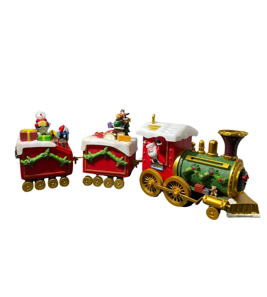 Trenino Natalizio Grande 46x14 Luci Suoni Personaggi di Natale Pista ø 135 cm