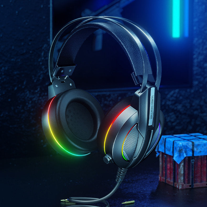 Cuffie Gaming Cuffia da Gioco PC con Microfono Luci LED Cancellazione Rumore Stereo Bass Deep Cuscinetti Auricolari M9