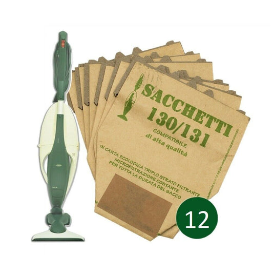 12 pz Sacchetti per Folletto Ricambi Scopa Elettrica VK 130 - 131 Compatibili