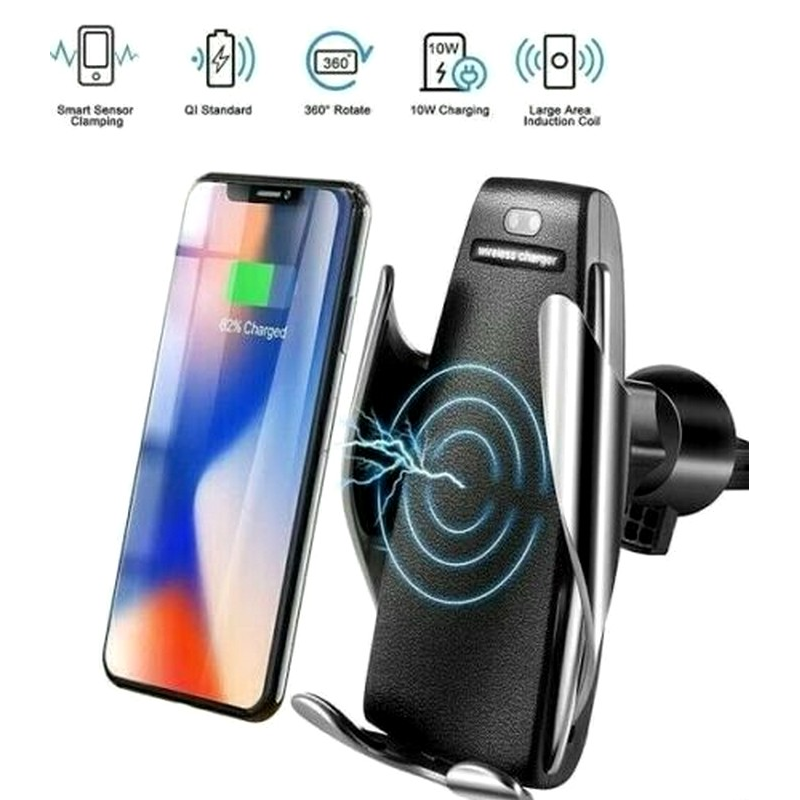 Caricatore WiFi Auto Car Wireless Charger Smart Sensor con Bloccaggio Automatico Fair