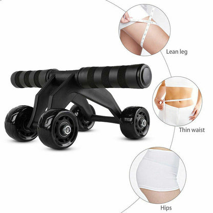 Ruota Addominali Rullo Abdominal Wheel 4 Ruote Allenamento Palestra Muscoli