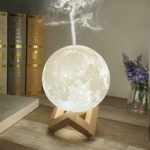 Diffusore Aromi Lampada Luna 3D LED RGB Moon Light Umidificatore Depuratore Aria