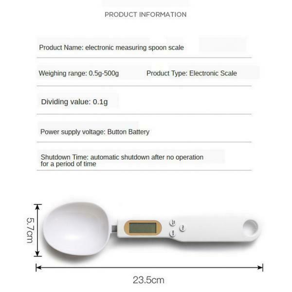 Bilancia da Cucina Digitale Portatile con display LCD, Cucchiaio da 500 g/0,1 g Precisione