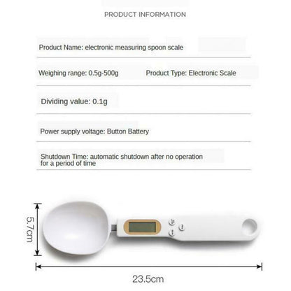 Bilancia da Cucina Digitale Portatile con display LCD, Cucchiaio da 500 g/0,1 g Precisione