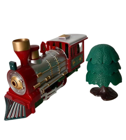 Trenino Natalizio Sotto Albero Locomotiva Luci Suoni Slitta Babbo Natale 102x46