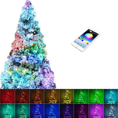 Striscia Led RGB Bluetooth Luci Smart Albero di Natale APP Telecomando 10Mt Xmas