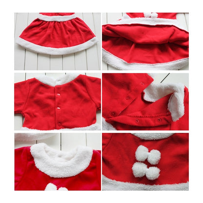 Vestito Natalizio Completo Bambina Babbo Cosplay Bimba Natale 1-2 Anni