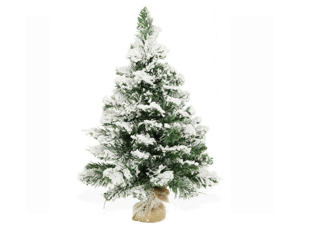 Albero di Natale innevato Piede in yuta Decorazioni Natalizie 60 cm Ø 38 cm Fair