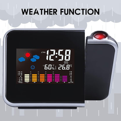 Orologio da Tavolo Sveglia con Proiettore LED Stazione Meteo Calendario LCD