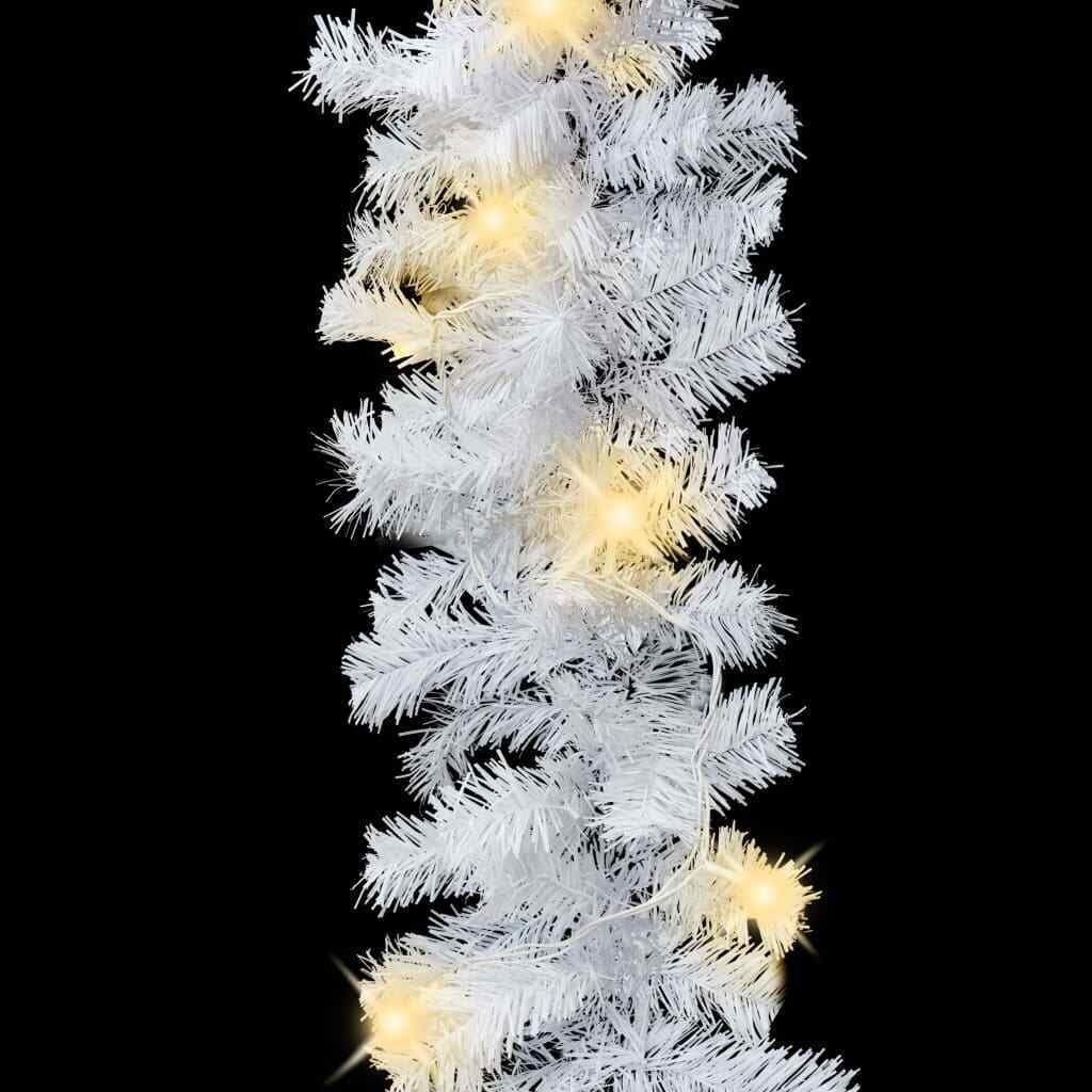 Ghirlanda Natalizia Bianca con 30 Luce Calda Led a Batteria 120 Punte 180 cm