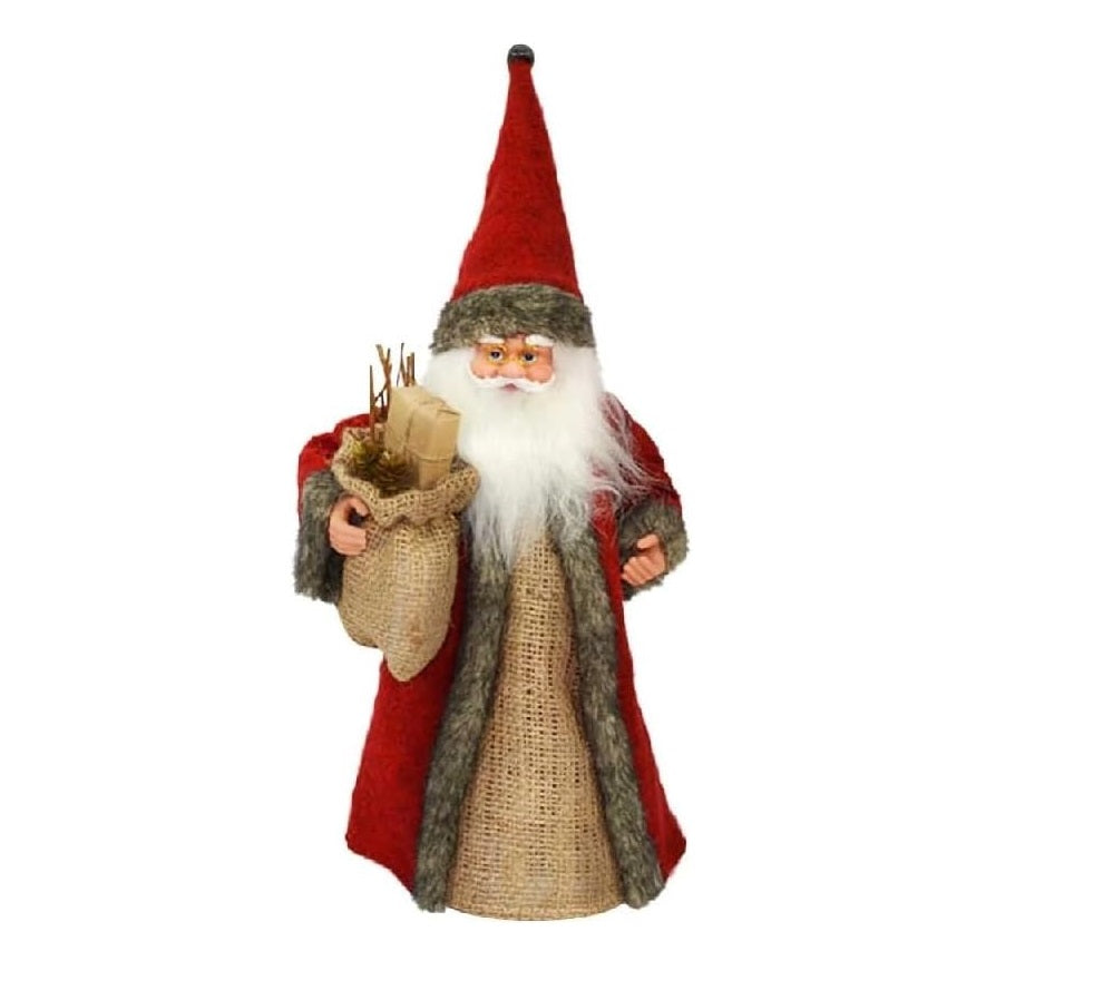 Puntale per Albero Babbo Natale 30 cm Tessuto Yuta Decorazioni Natalizie Fair