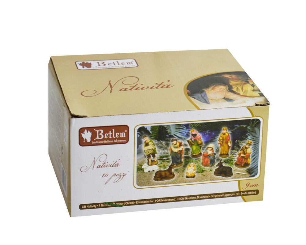 Set 10 Pastori per Presepe Napoletano Natale Statuine Nativita' 9 cm Fair