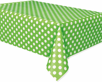 Coppia Tovaglia da Tavola Plastificata Riutilizzabile a Pois per Party Compleanno Protezione Tavolo 274 x 137 cm