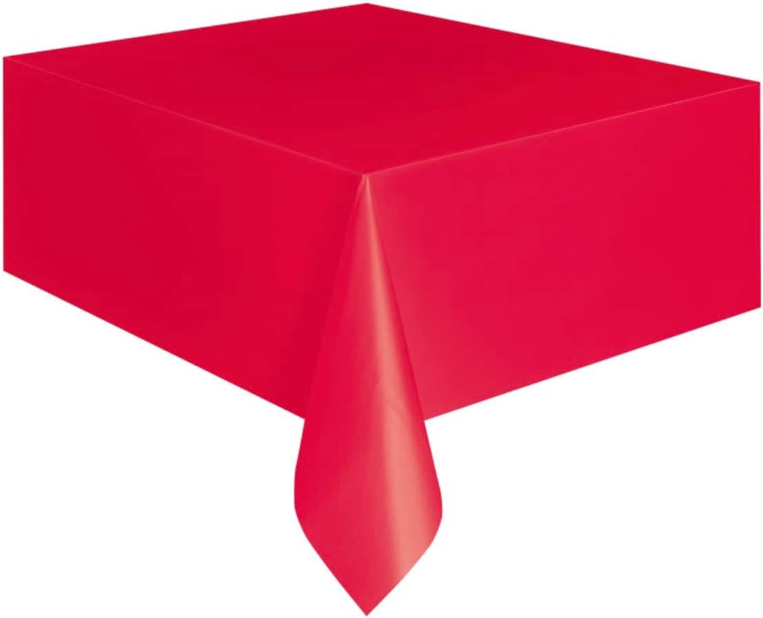 Set di 3 Tovaglia Plastificata Rossa Rettangolare Monouso Usa e Getta Party Natalizio 183 cm x 137 cm Decorazioni per la tavola di Natale