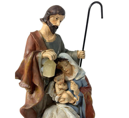 Natività Presepe Lanterna LED San Giuseppe Madonna Gesù Bambino Natalizio 19 cm