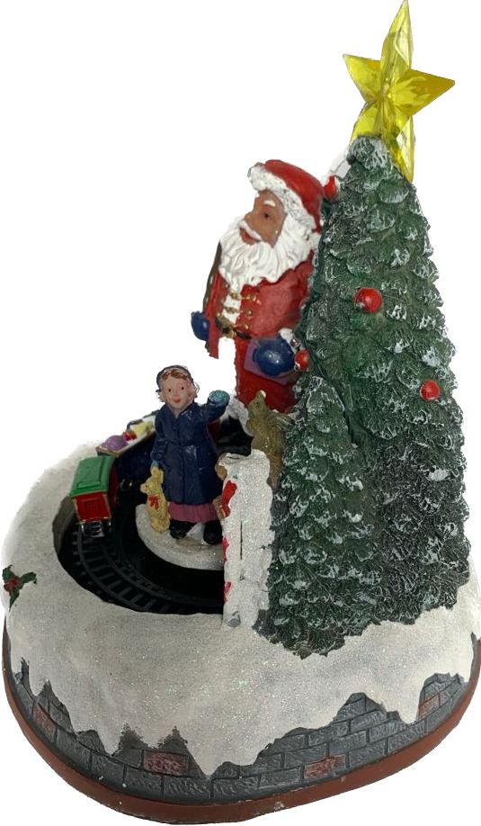 Carillon Babbo Natale e Trenino con Movimento Melodie Natale 24x19x18 cm 41807