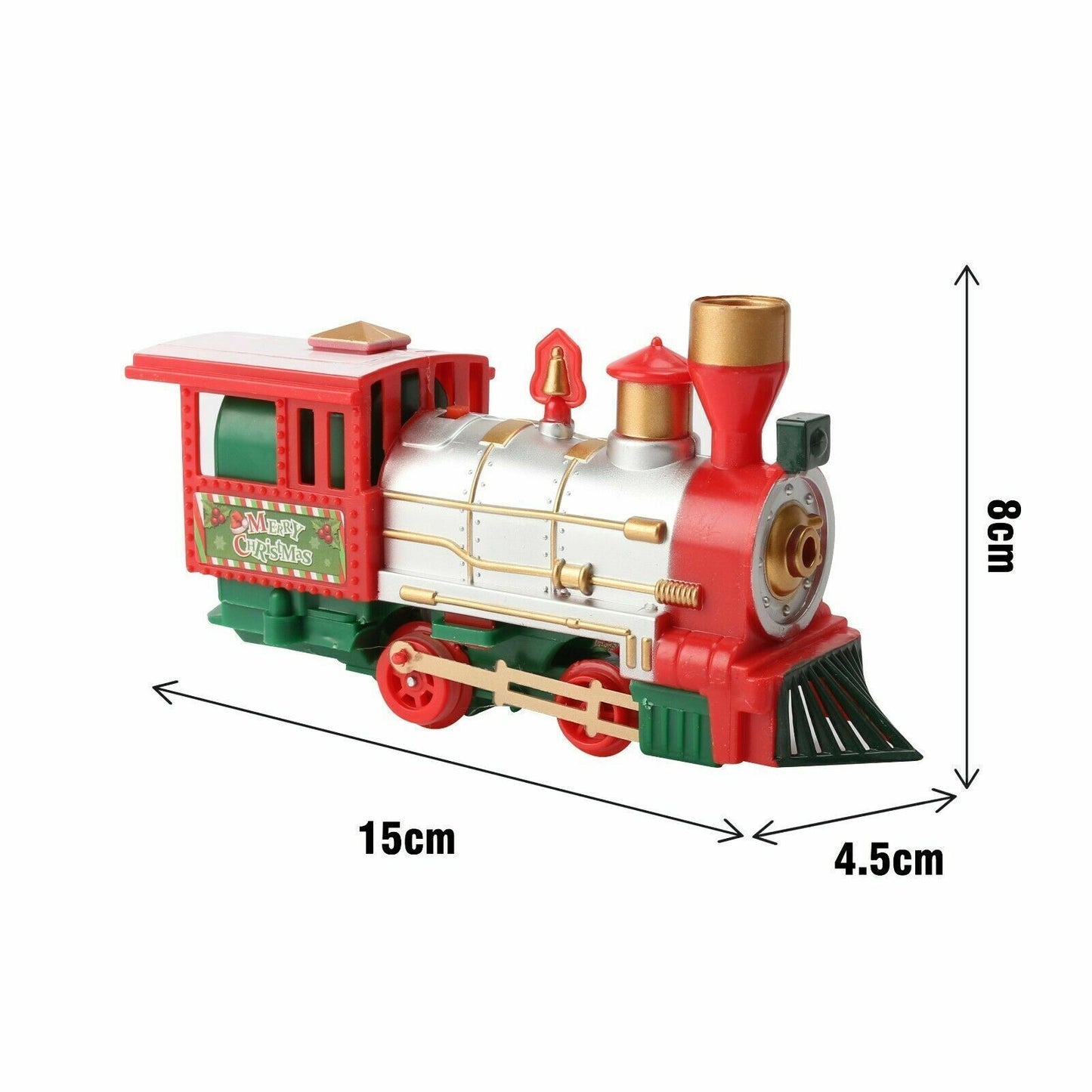 Trenino Natalizio Sotto Albero Locomotiva Luci Suoni Slitta Babbo Natale 102x46