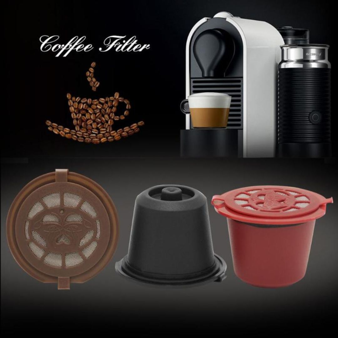 Set 5 Capsule Nespresso Caffe' con Spazzola e Dosatore