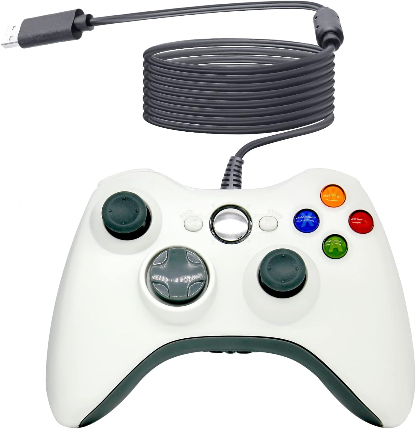 Controller Joypad Compatibile X BOX 360 PC Cablato USB Wired PC Gamepad Bianco