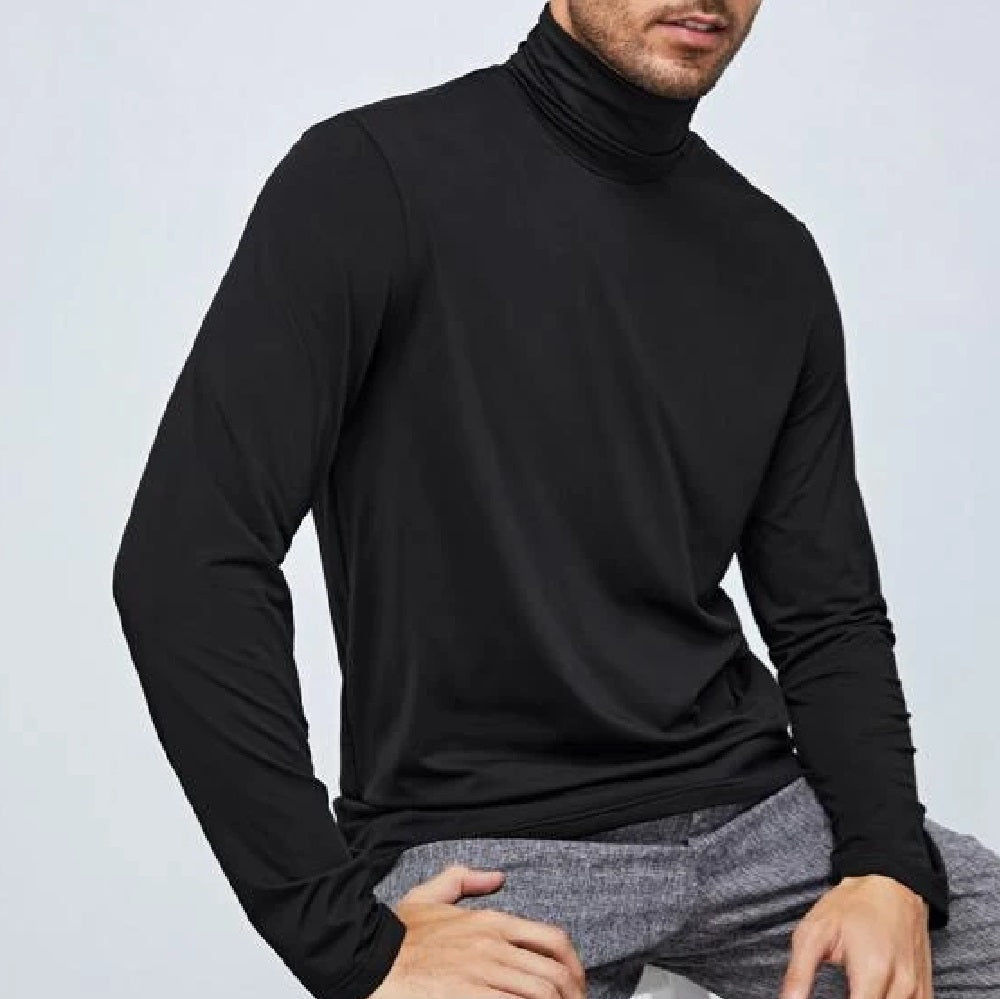 Lupetto Maglia Uomo Dolcevita Termico Collo Alto Interno Felpato Slim Fit KA29