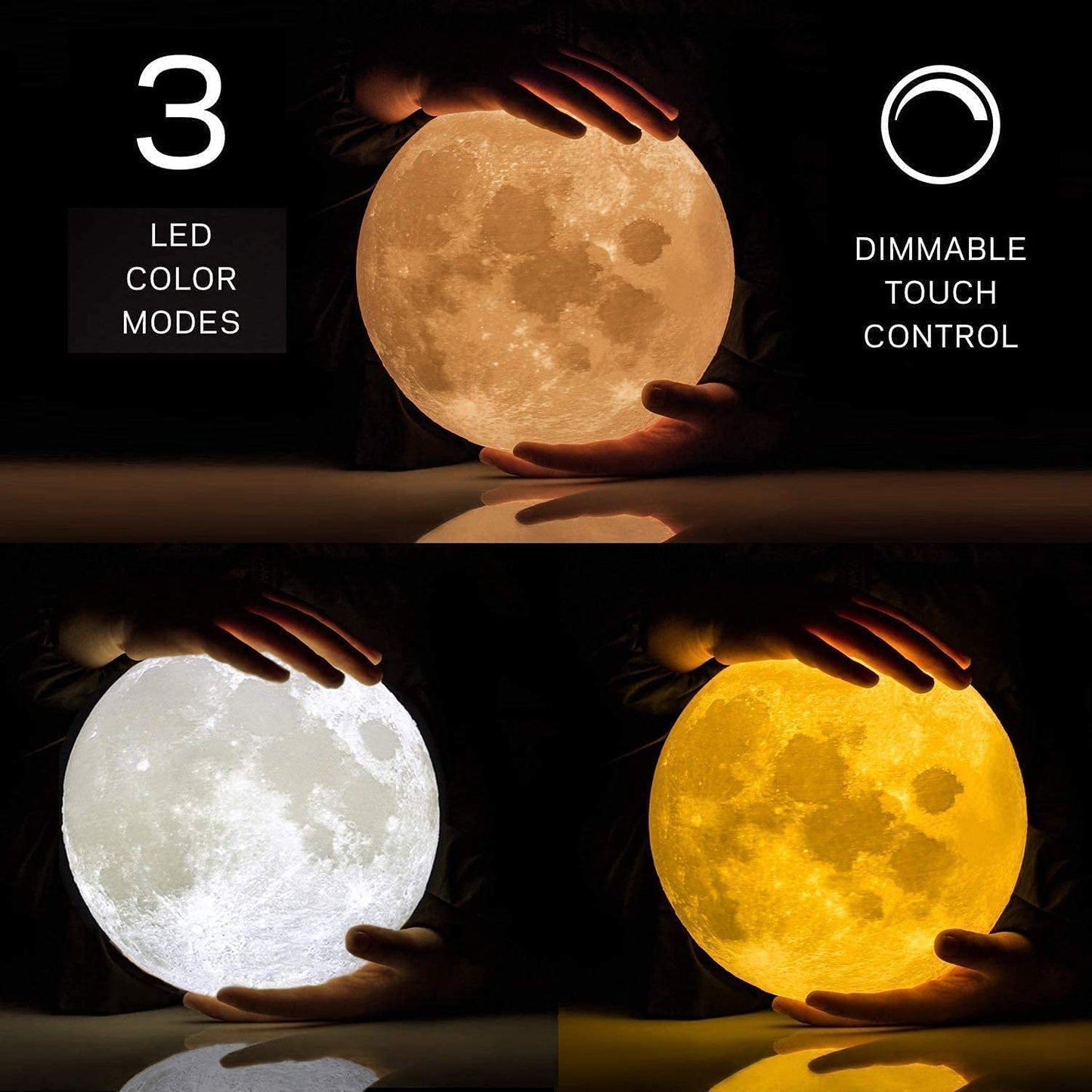 Diffusore Aromi Lampada Luna LED Moon Light 3D Umidificatore Oli Depuratore Aria